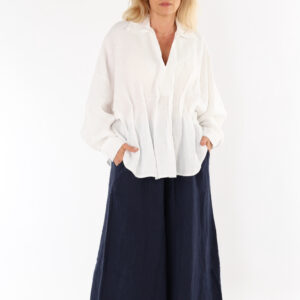 qozaa qz0109 draped collar linen blouse
